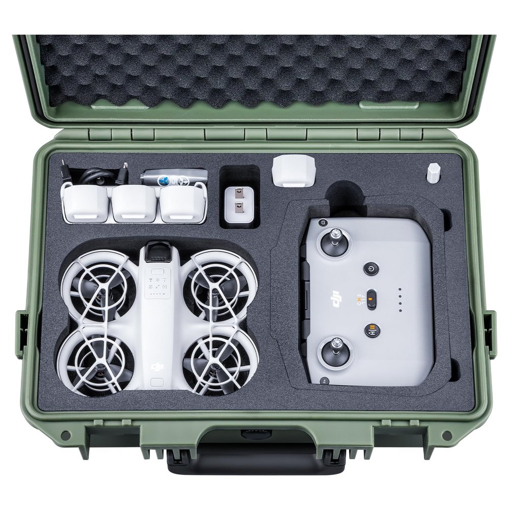 Lykus Titan N110 Waterproof Hard Case for DJI Neo 1 (NOT Neo 2), RC-N3/DJI RC 2, Support Up to 7 batteries [CASE ONLY]