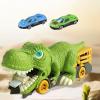Dinosaur Transport Vehicle Set with Mini Birthday Celebration, 2 Small Cars view 2
