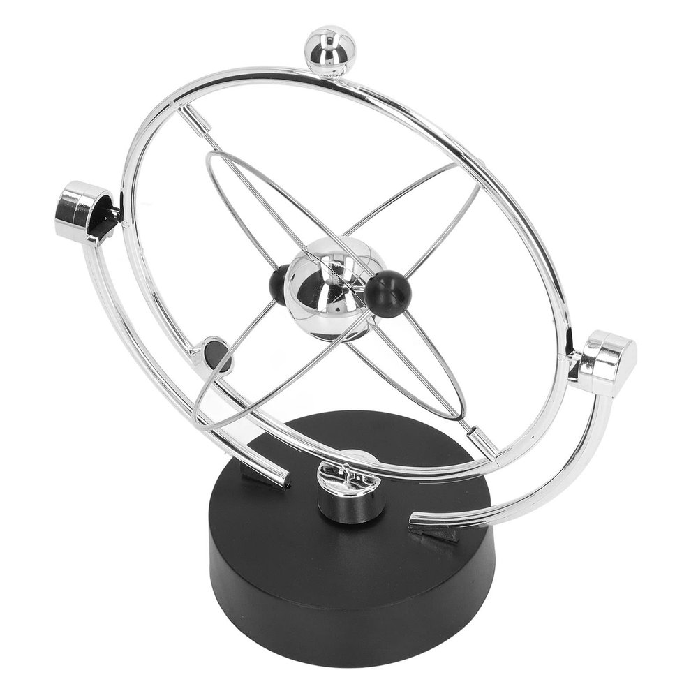 Perpetual Motion Swing Ball, Electronic Solar System Magnetic Swing Energy Orbit Desktop Ornament with USB Charging Mode, Educational Science Office Decor