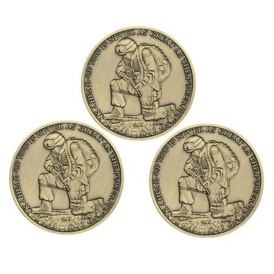 The Task Ahead Military Challenge Coin Prayer Collector's Medallion Coin (Pack of 3)