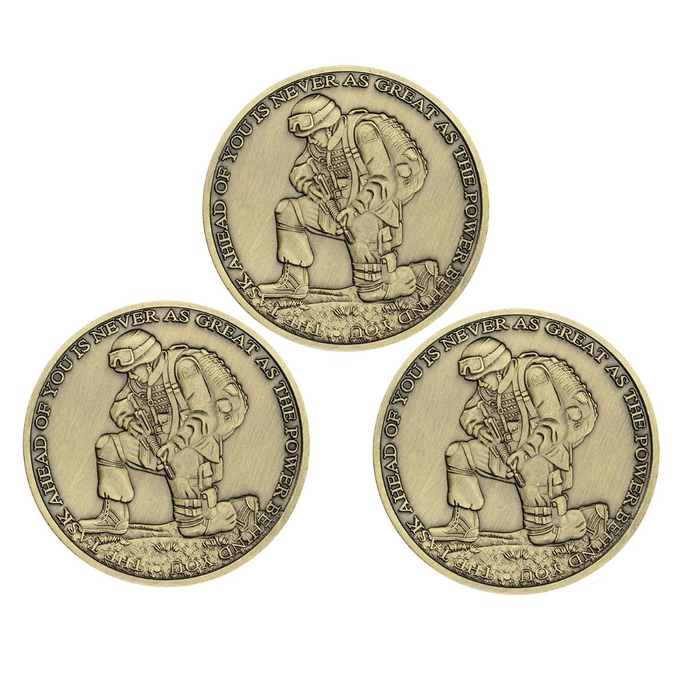 The Task Ahead Military Challenge Coin Prayer Collector's Medallion Coin (Pack of 3)