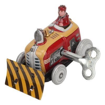 Small Pushdozer Nostalgic Toy, Vintage Tin Wind Up Toy Retro Collectible Iron Enthusiasts, Adult Nostalgic Iron
