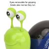 Crawling Snail Baby Toy, Cute Plastic Shaking Head Walking Tummy Time Snail Toy with Music Light (Green view 3