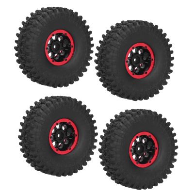 1.9in RC Wheel, Great Workmanship Shock Absorption 4Pcs RC Racing Tires Strong Grip for RC Racing for RC Car (Red)
