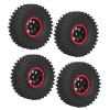 1.9in RC Wheel, Great Workmanship Shock Absorption 4Pcs RC Racing Tires Strong Grip for RC Racing for RC Car (Red) view 1