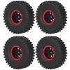 1.9in RC Wheel, Great Workmanship Shock Absorption 4Pcs RC Racing Tires Strong Grip for RC Racing for RC Car (Red) view 4