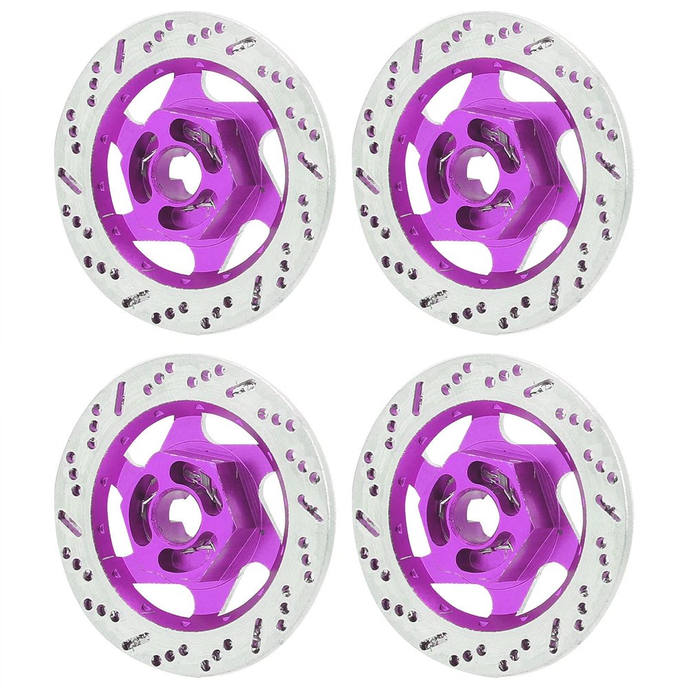 ZIZEV 1/10 Brake Disc, RC Brake Disc 4PCS Practical for Climbing Car for 1/10 Remote Control Car for RC Car for SUV (Purple)