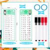 29Pcs Multiplication and Division Flash Cards, Math Flash Card with 4 Dry Erase Pens 2 Rings, Time Table Flash Cards for 1st to 3rd Grades Fun Learning with Math Game view 2