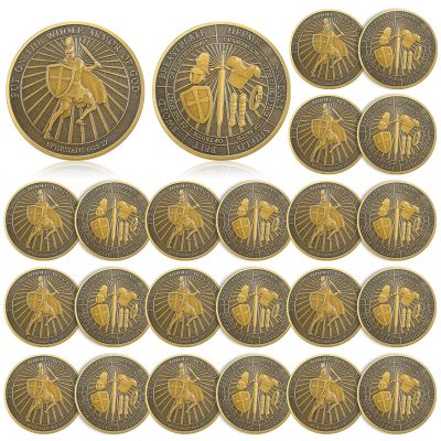Nosiny 20 Pcs Armor of God Coins Metal Christian Challenge Coins for Religious Prayer Collector Christian Church School Party Commemorative Gifts(Vintage Style)