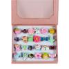 24pcs Kids Role Play Jewelry Rings Box Adjustable Rings Shimmering And Stylish Little Girl Jewelry Rings Crystal Flower view 1