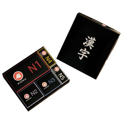 KIOKU Kanji Flash Card Set JLPT N5-N1 Learn Over 2000 Kanji Characters with 4000 Vocabulary (Paper Box)