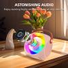 HXBER Mini Karaoke Machine Microphone and Speaker Set with 2 Microphone LED Color Light Handheld Mic Karaoke Speaker Gifts for Birthday Party Desktop Outdoor Home KTV Set view 2