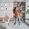 HXBER Mini Karaoke Machine Microphone and Speaker Set with 2 Microphone LED Color Light Handheld Mic Karaoke Speaker Gifts for Birthday Party Desktop Outdoor Home KTV Set view 3