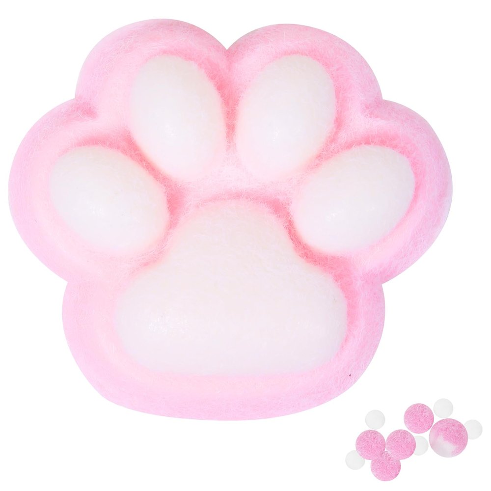 1pcs Pink Squishy Cat Paw Squishy Toy,5 Inches Big FuFu cat Squeeze Paw,Cute Soft Squeeze Fidget Toys Squeeze Toys for Stress Relief Pinch Family Toys Gifts for Kids Adults