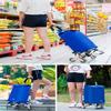 Folding Shopping Cart 2 in 1 Shopping Trolley Waterproof on 6 Wheels Stair Climber with Removable Bag, Labor Saving for Climbing Stairs-Red view 3