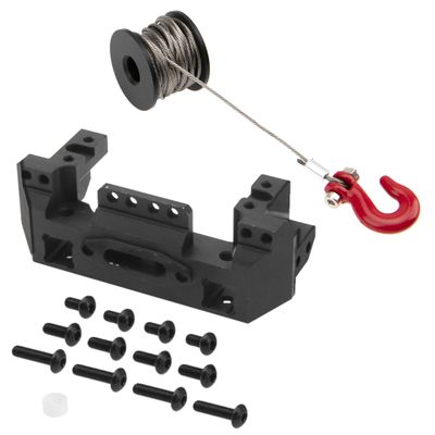 25T Steering Gear Servo Winch Wheel & CNC Aluminum Front Bumper Mount Servo Winch Mount Bracket