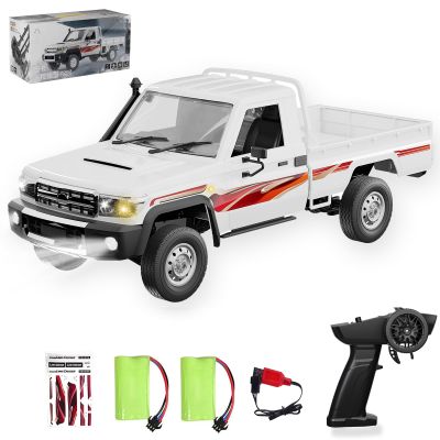 Hylukon 1:14 Scale RC Crawlers, 2.4GHz 15 km/h Remote Control Pickup Truck with LED Linkage Lights, Rechargeable Hobby RC Car Gift for Adults
