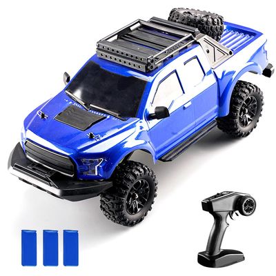 Dodoore RC Cars High Speed Remote Control Car for Adults, 1:16 Scales 4WD Off Road RC Monster Truck, 2.4GHz All Terrains RC Trucks with LED Lights and 3 Rechargeable Batteries (Blue)