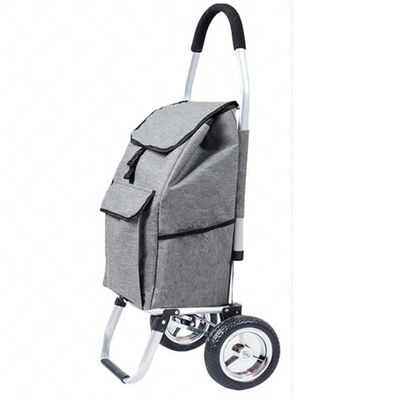 Shopping Trolley, Foldable Shopping Trolley, Reusable, Shopping and Grocery Trolley on Wheels, with Detachable Shopping Bag for Shopping-Grey
