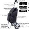 Shopping Trolley, Foldable Shopping Trolley, Reusable, Shopping and Grocery Trolley on Wheels, with Detachable Shopping Bag for Shopping-Grey view 2