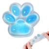 1pcs Blue Squishy Cat Paw Squeeze Toys, Ice Through Sparkling Powder Kawaii Sticky Squishies PVC Toys, Stress Relieving Fur Ball OPP Packaging Gifts for Kids Teenage (1pcs Blue) view 1