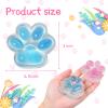 1pcs Pink Squishy Cat Paw Squeeze Toys, Ice Through Sparkling Powder Kawaii Sticky Squishies PVC Toys, Stress Relieving Fur Ball OPP Packaging Gifts for Kids Teenage (1pcs Pink) view 3