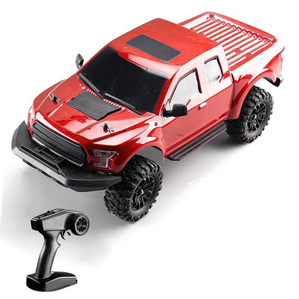 Dodoore RC Cars High Speed Remote Control Car for Adults, 1:16 Scales 4WD Off Road RC Monster Truck, 2.4GHz All Terrains RC Trucks with LED Lights (Red)