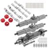 3Pcs B16 Straight Axle Set Front Middle Rear Aluminum Complete Axle & Metal Front & Rear Axle Housing Bridge Case view 1