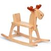 KRAND Kid Wooden Rocking Horse, Baby Ride On Toy Rocker for Toddler, Rocking Reindeer w/backrest Ideal Birthday Christmas/Birthday Gift for Boys & Girls (Natural) view 1