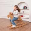 KRAND Kid Wooden Rocking Horse, Baby Ride On Toy Rocker for Toddler, Rocking Reindeer w/backrest Ideal Birthday Christmas/Birthday Gift for Boys & Girls (Natural) view 2
