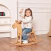 KRAND Kid Wooden Rocking Horse, Baby Ride On Toy Rocker for Toddler, Rocking Reindeer w/backrest Ideal Birthday Christmas/Birthday Gift for Boys & Girls (Natural) view 3
