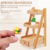 1 Set Miniature Plants Set with Stand: 4.32X2.28X2.16in Mini Plant Shelf Kit Mini Potted Flower Model Tiny Fake Greenery Ornament Dollhouse Furniture for Christmas view 3