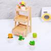 1 Set Miniature Plants Set with Stand: 4.32X2.28X2.16in Mini Plant Shelf Kit Mini Potted Flower Model Tiny Fake Greenery Ornament Dollhouse Furniture for Christmas view 4
