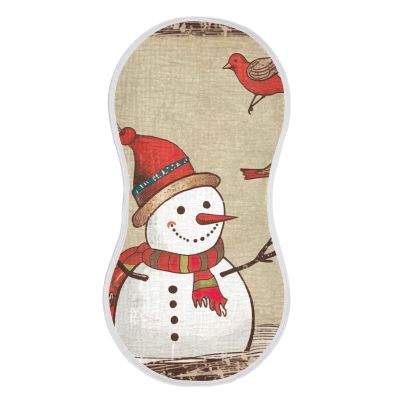FLildon Muslin Burp Cloth for Baby 2PCS Christmas Snowman Super Absorbent Burping Cloths, Bibs for Newborn Boys Girls