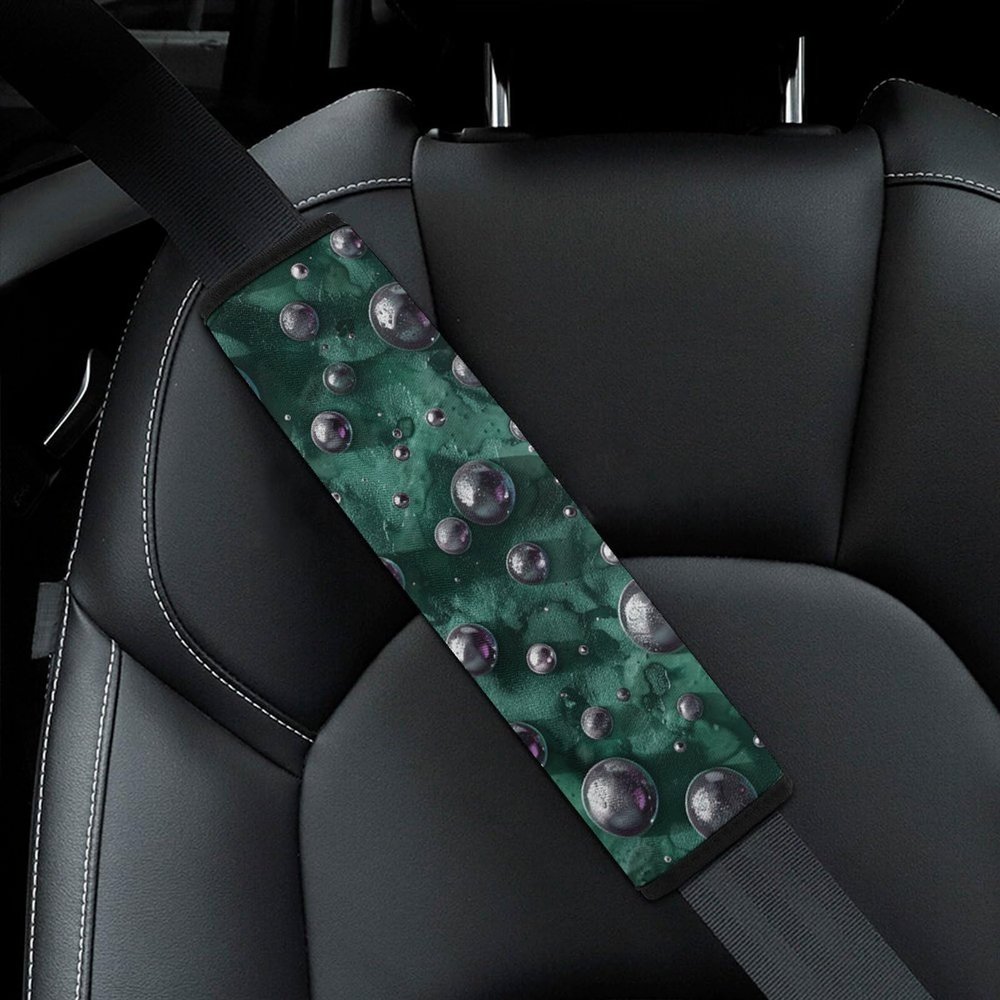 CSGJMYGS 1PCS Car Seat Belt Pads Universal Auto Seatbelt Shoulder Pad Dark Green Ball Seat Belt Cover Comfortable Driving Shoulder Strap Covers Harness Pad for Car Interior Accessories