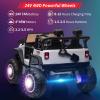 24V Ride on Car Toys, Remote Control 4 Wheels Electric Power Car for Toddlers Kids Boys Girls, 2 Seater Motorized Ride on Cars Vehicle, White view 2
