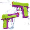 2 Pack Water Gun Squirt Guns for Kids - Mini Water Blaster Soaker 100cc Capacity Water Pistol Toys, Ideal Summer Gifts for Swimming Pool Beach Outdoor Water Toys for Boys Girls (Green Purple) view 1