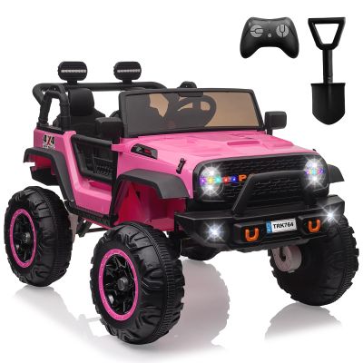 24V Ride-On Car Toys, Remote Control 4-Wheels Electric Power Car for Toddlers Kids Boys & Girls, 2-Seater Motorized Ride-On Vehicle, Pink