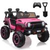 24V Ride-On Car Toys, Remote Control 4-Wheels Electric Power Car for Toddlers Kids Boys & Girls, 2-Seater Motorized Ride-On Vehicle, Pink view 1