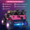 24V Ride-On Car Toys, Remote Control 4-Wheels Electric Power Car for Toddlers Kids Boys & Girls, 2-Seater Motorized Ride-On Vehicle, Pink view 2