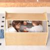 KRAND Wooden Playhouse for Toddlers w/Double Non-Shatter Safety Mirrors, Montessori Crawling Tunnel/Crawl-Through Play Set for Children and Kids, Daycare and Preschool Playroom(with Cushion) view 3