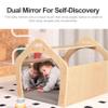 KRAND Wooden Playhouse for Toddlers w/Double Non-Shatter Safety Mirrors, Montessori Crawling Tunnel/Crawl-Through Play Set for Children and Kids, Daycare and Preschool Playroom(with Cushion) view 4
