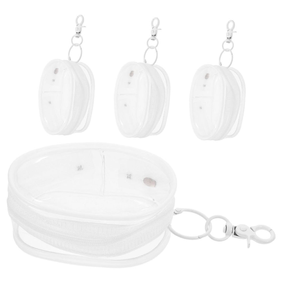 BESTonZON 4pcs Display Cases for Dolls Pvc Storage Bags Keychain for Figures Lightweight and Easy to Carry for Collectors and Students Stylish Organizer for Unique Accessories