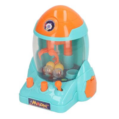 Portable Mini Space Rocket Claw Machine for Children, Colorful Tabletop Game Machine for Kids Interactive Play (Blue)