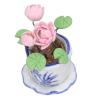 1:12 Scale Miniature Resin Potted Lotus Flower Pot Decor for Dollhouse, Small Decorative Lotus Plant Toy view 3