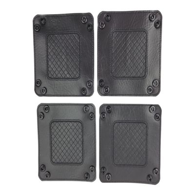 Game Trays Set of 4, 2.75" x 2.75" x 1.375", Double Layer Vinyl, Snap Closure (Four Black Trays)