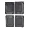 Game Trays Set of 4, 2.75" x 2.75" x 1.375", Double Layer Vinyl, Snap Closure (Four Black Trays) view 1