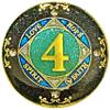 (1-50 Years) NA 4 Year Crystals and Glitter Medallion, Golden Color Plated Coin, Black Rainbow, Blue Glitter and Four Clear Crystals (NA 4 Year Crystals and Glitter, Gold Color Medallion) view 1