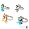 LUV HER Bluey Kids Jewelry: 4-Piece Adjustable Rings for Girls, Ring Sets with metal charm Fashion Girls Jewelry Ages 3+ view 4
