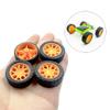 10PCS 2X30MM Toy Car Wheel Rubber Tire Wheel with Shaft Round Axles for RC Car Truck DIY Model Toy Accessories (Yellow) view 3
